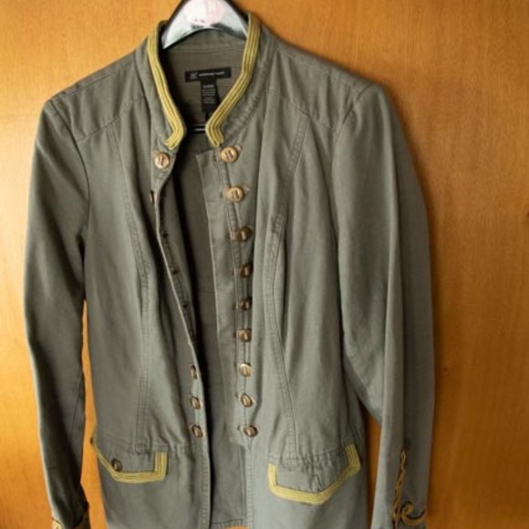 INC International Concepts Jackets & Blazers - Y2K INC International Concepts Hussair Military Green w. Gold Jacket XL (XXL, L)